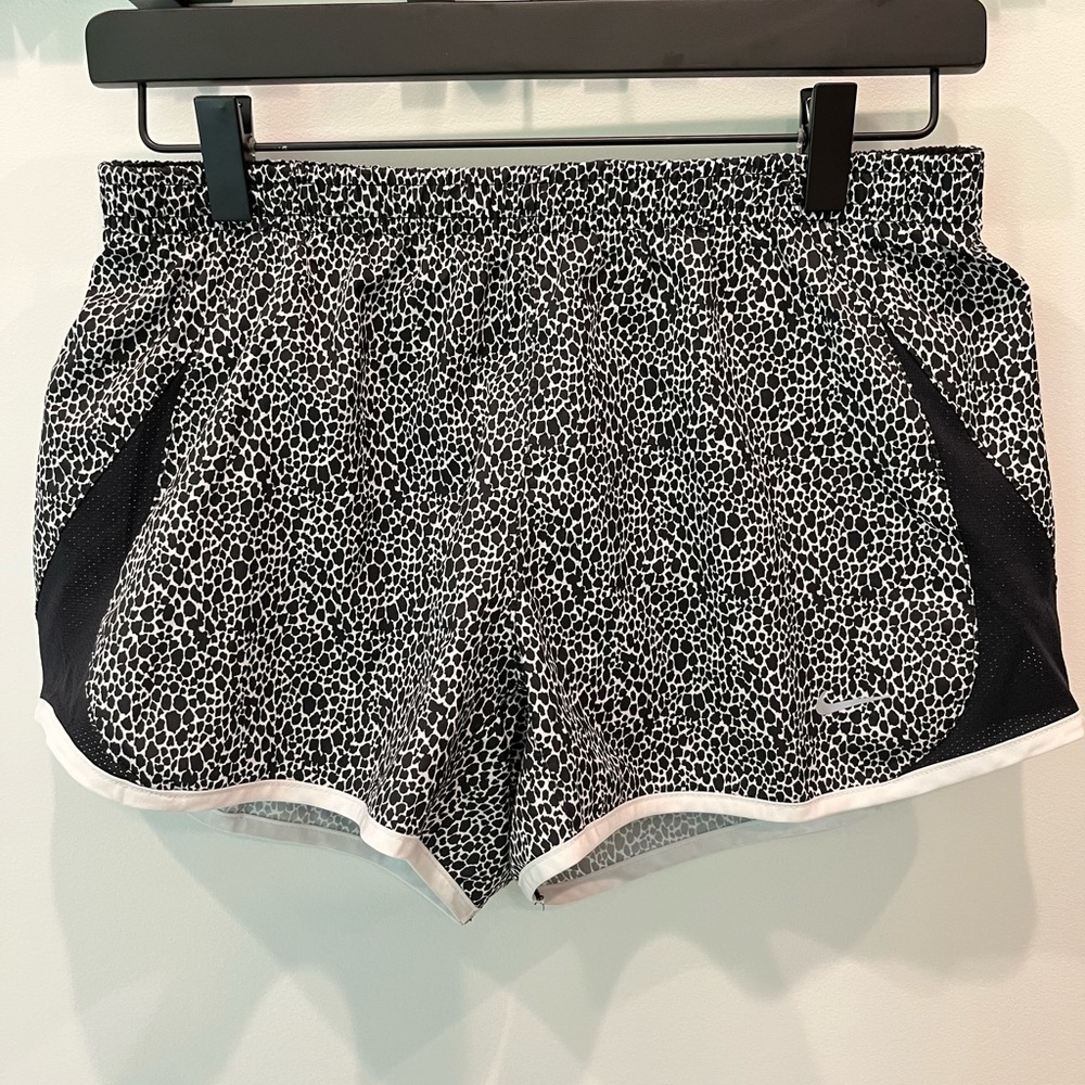 Nike Running Shorts - Black/White Print - SMALL